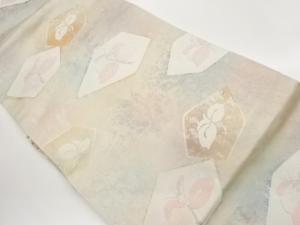 引箔抽象花模様織出し名古屋帯